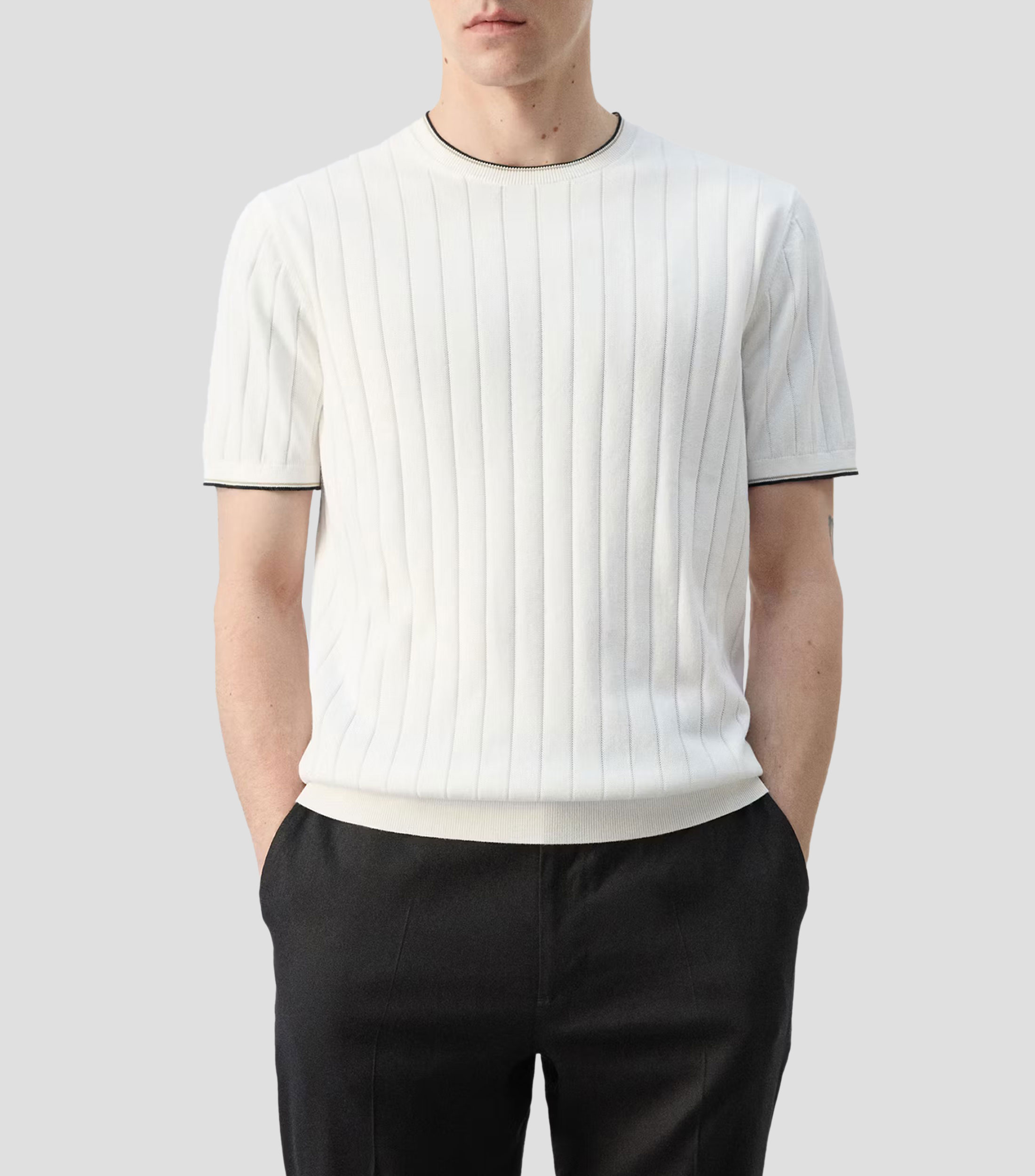 Playera cuello redondo manga corta lisa Hombre